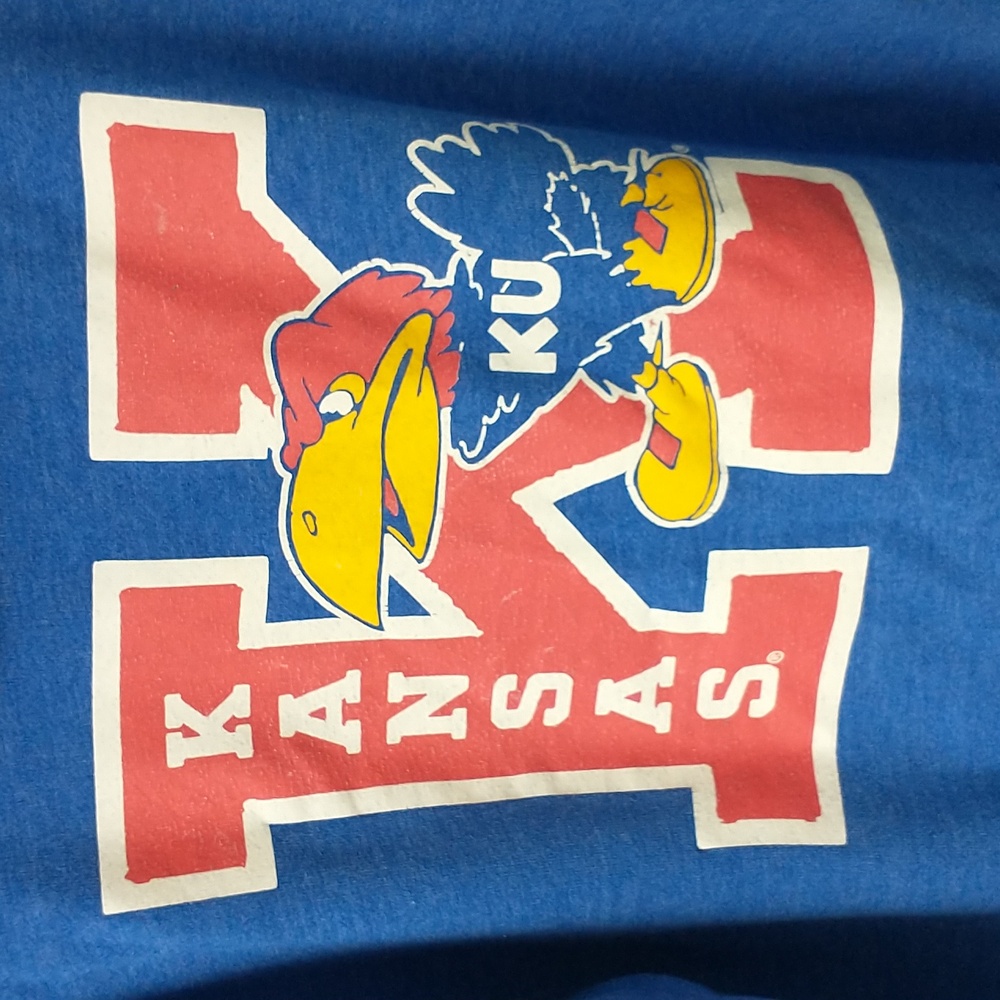 Kansas Jayhawks Blue Hooded Sweatshirt - University Logo Pullover - Picture 5 of 8